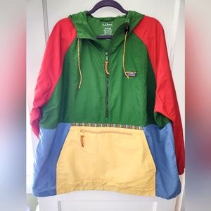 LL Bean Mountain Classic Anorak Colorblock, discontinued colorway plus size 3x